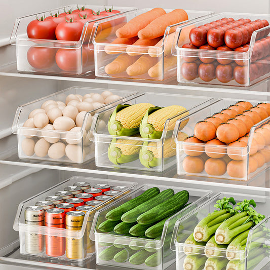 Refrigerator Storage Box Kitchen Plastic Transparent Egg Fruit Vegetable Organizer Drawer Storage Box Storage Box Fresh-keeping Box