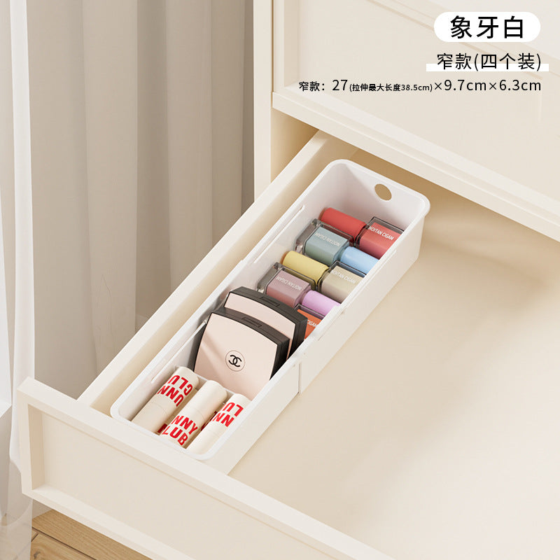 Drawer Storage Box Expandable Cabinet Divider Box Kitchen Tableware Desktop Cosmetics Miscellaneous Organizer Box
