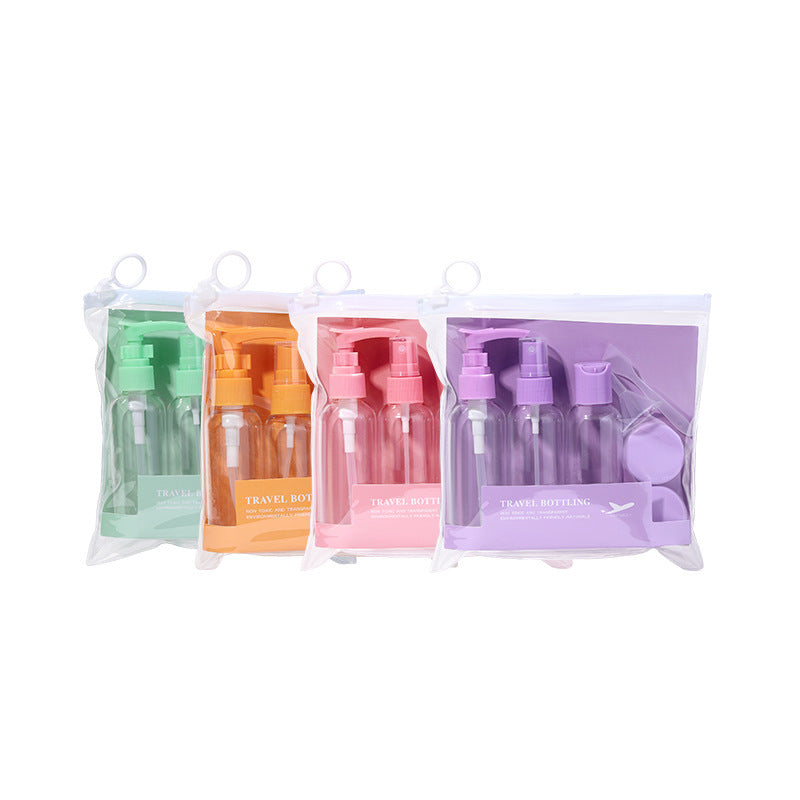 LMLTOP 7Travel Bottle Set 50ml Cosmetic Dispensing Bottle Spray Bottle Press Bottle Cream Box SY760