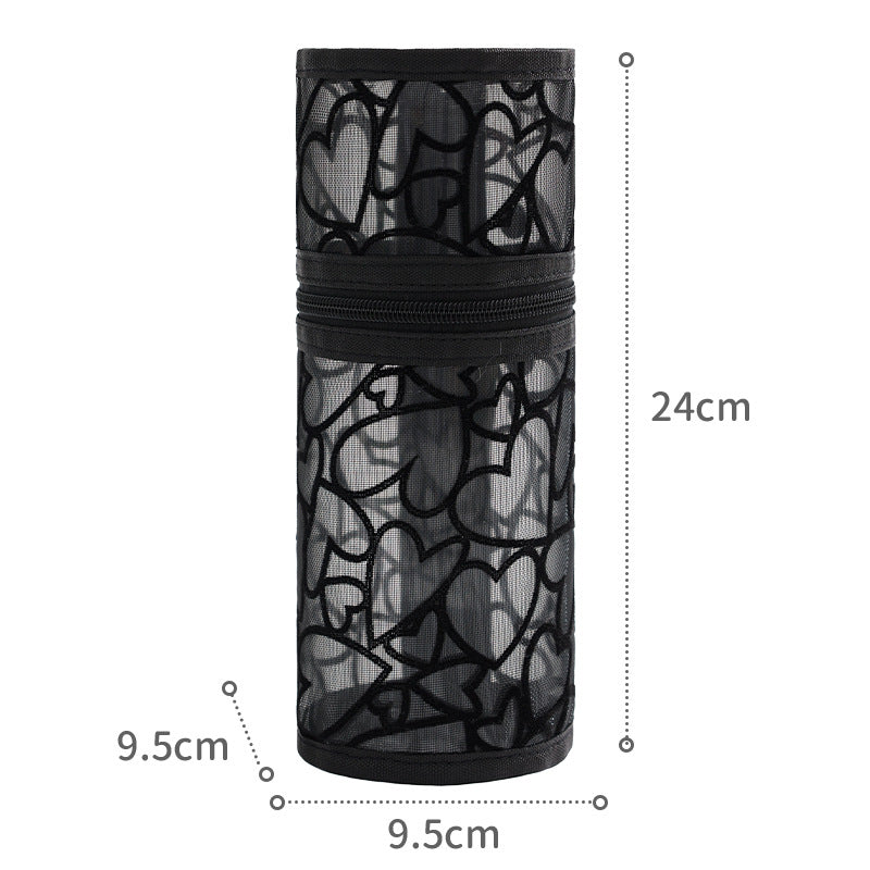 Beilian Mesh Pencil Case Vertical Transparent High-Value Stationery Box Cylindrical Student Back-to-School Season Pen Holder Bag Wholesale http://detail.1688.com/offer/954056083670.html