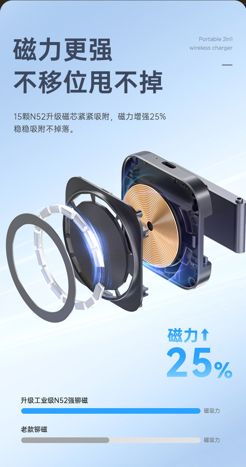 Foldable Desktop 3-in-1 Wireless Charger Magnetic suction suitable for Apple Watch portable wireless charging stand fast