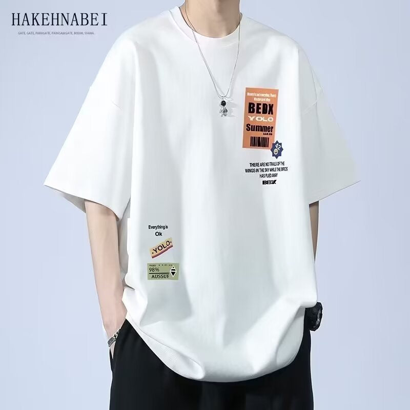 Summer Teenage Suit Boys Short Sleeve T T-shirt Short Sleeve New Style High School Student Trendy Casual Sports Two Pieces