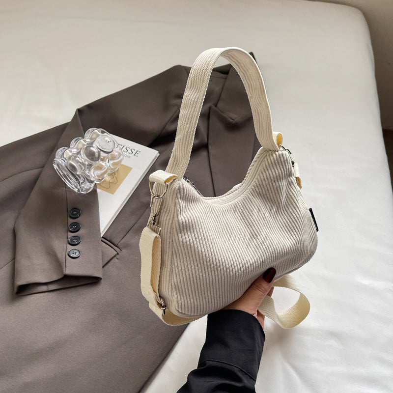 2024New Casual Large Capacity Women's Shoulder Bag Trendy Corduroy Versatile Crossbody Bag Trendy Bag Cross-Border Hot Item
