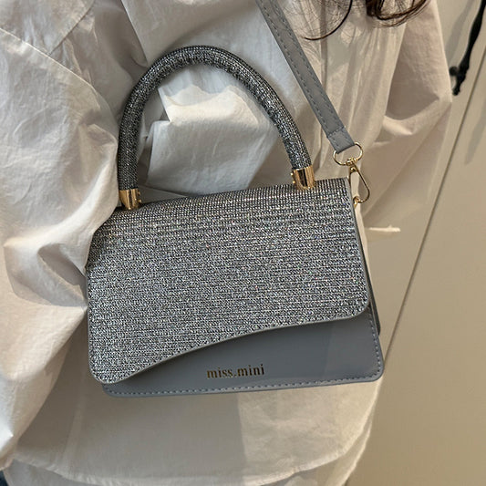 Women's New Bag2025Spring Fashion Light Luxury High-End Diamond-Studded Bag Simple Crossbody Bag for Women Large Capacity Hot Sale