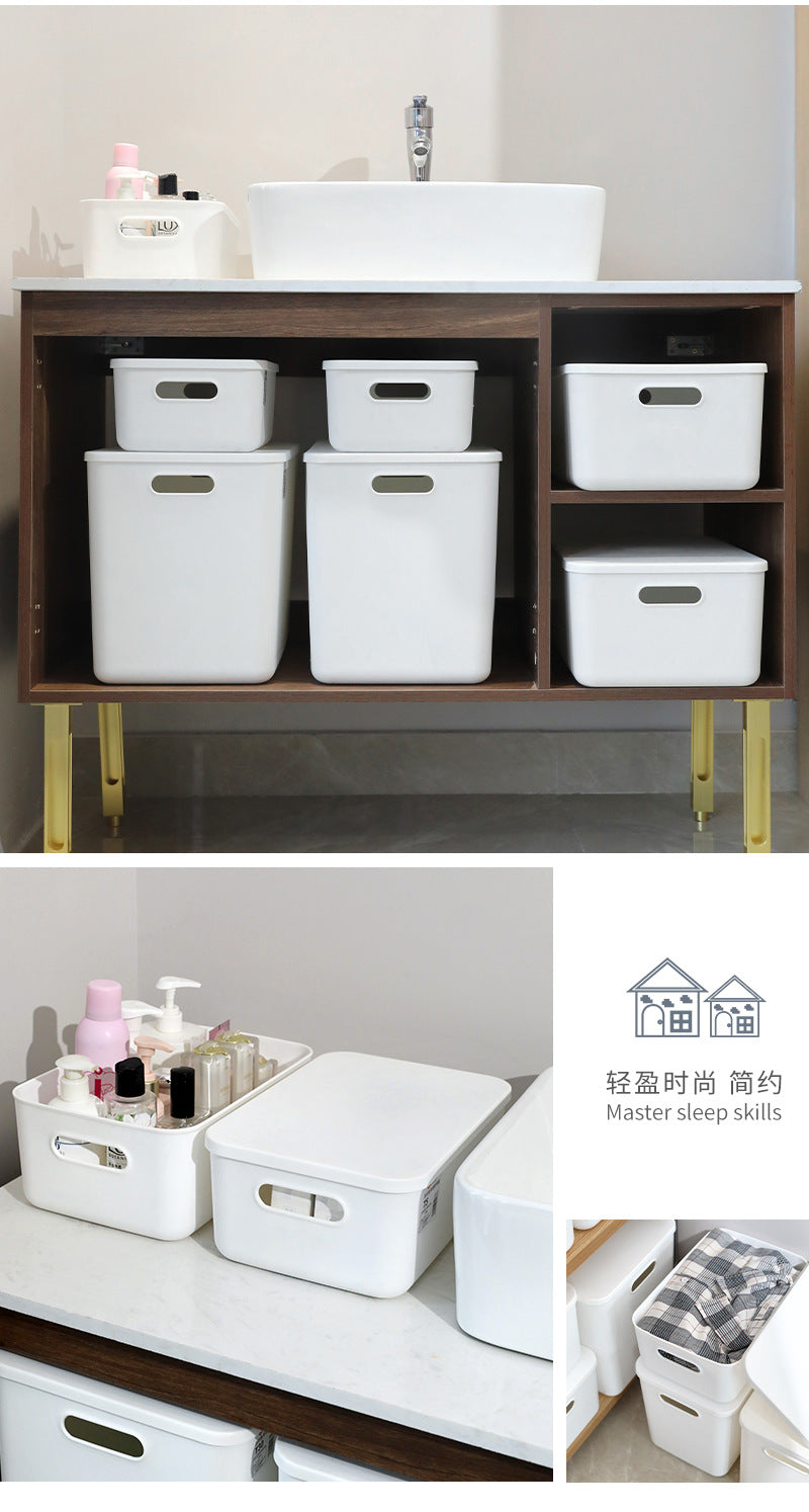 Storage Box Wholesale Storage Box Office Desktop Covered Dustproof Organizing Box Wardrobe Living Room Kitchen Storage Box