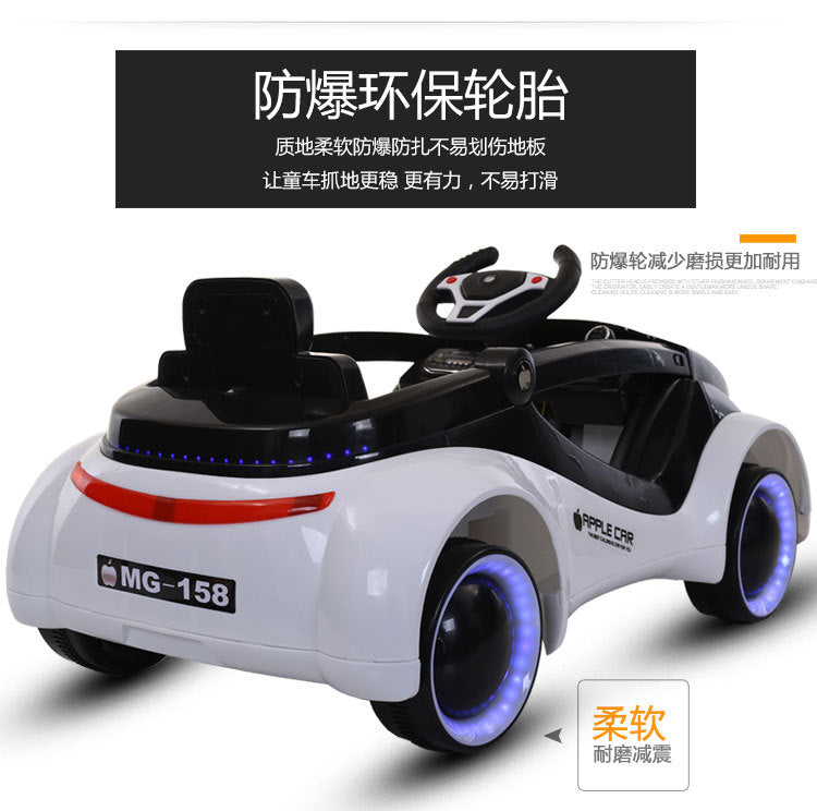 Sci-fi Children's Electric Car Four-Wheel Flashing with Remote Control, Ride-On for Boys and Girls, Baby Rocking Rechargeable Toy Car