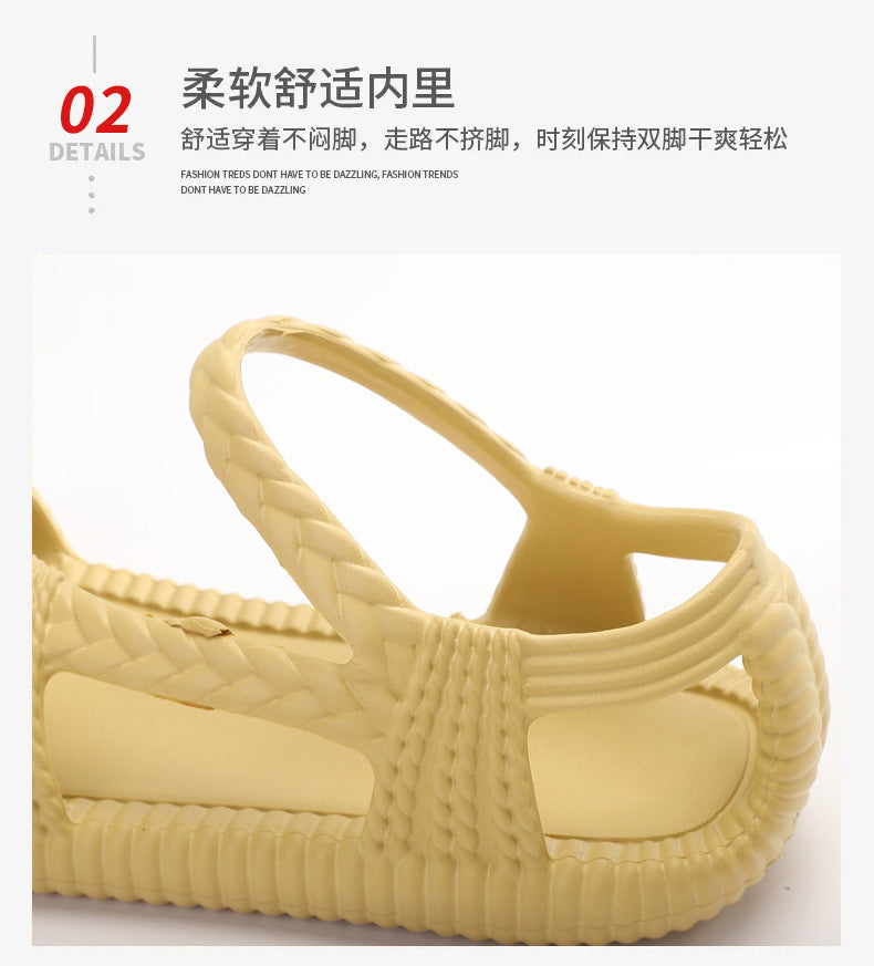 Men's Summer Straw Sandals Hollow Handmade Woven Roman Sandals Vietnamese Slippers Soft Sole Personality Beach Sandals