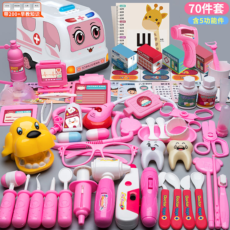 Children's Doctor Toy Set Tools Medical Kit Boys and Girls Pretend Play Nurse Injection Stethoscope Baby