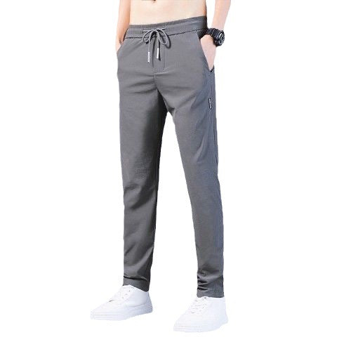 Men's Ice Silk Pants Loose Breathable Straight Slim Casual Pants Summer Thin Long Pants Stretch Men's Sports Wholesale