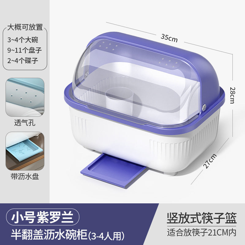 Bowl and Chopstick Storage Box with Lid, Draining Bowl Rack, Dish Plate Box, Baby Bottle, Tableware, Kitchen Household Bowl Cabinet