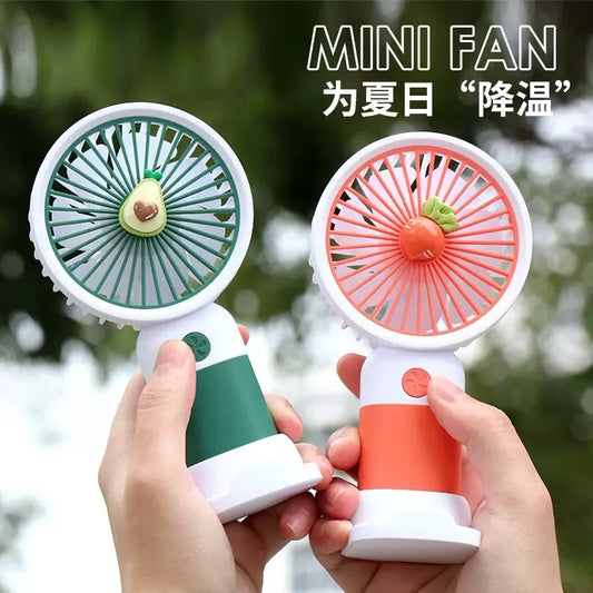 Children's Small Handheld Fan Student Gift Portable Cartoon Mini Portable Rechargeable Small Desktop Fan