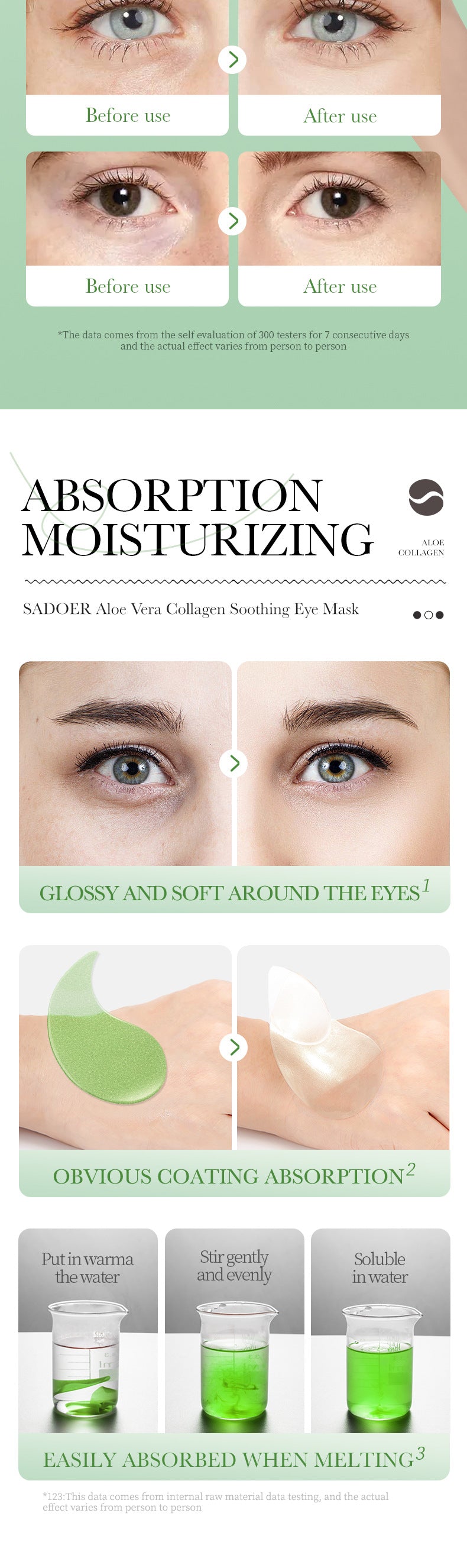 Aloe Vera Eye Mask80g Collagen Hydrating Moisturizing Improves Dark Circles Eye Lines Eye Bags Factory Wholesale