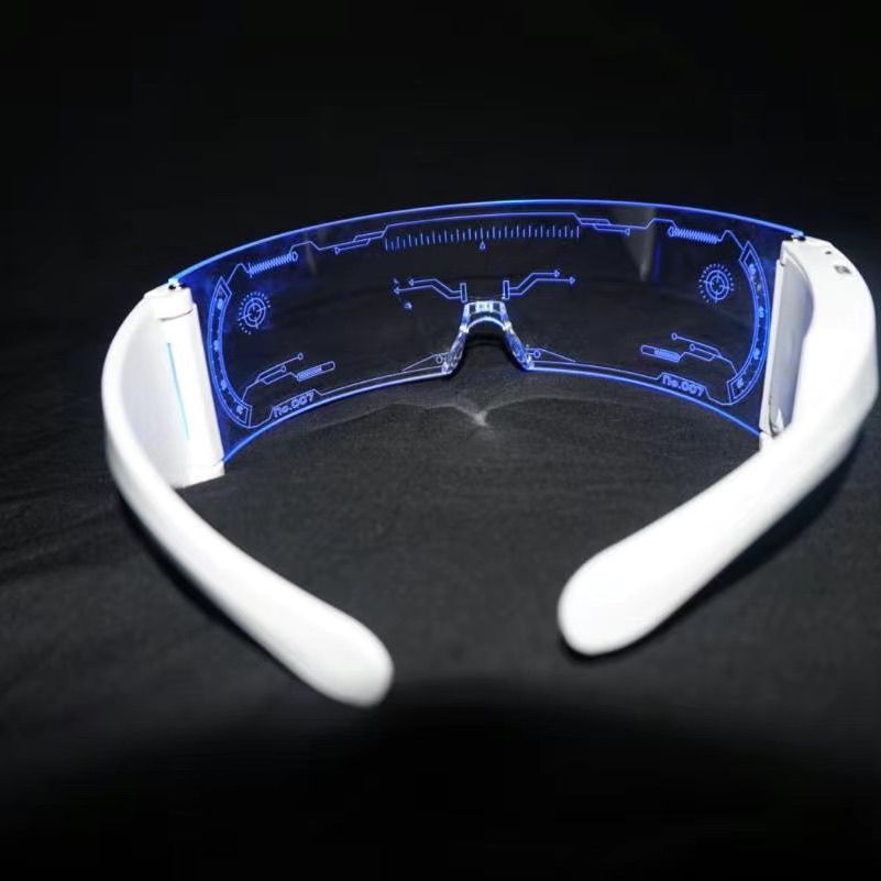 【3Ten Thousand People Collection】LED Technology Glowing Cycling Glasses Nighttime Travel Anti-Collision Glowing Protective Goggles Cool