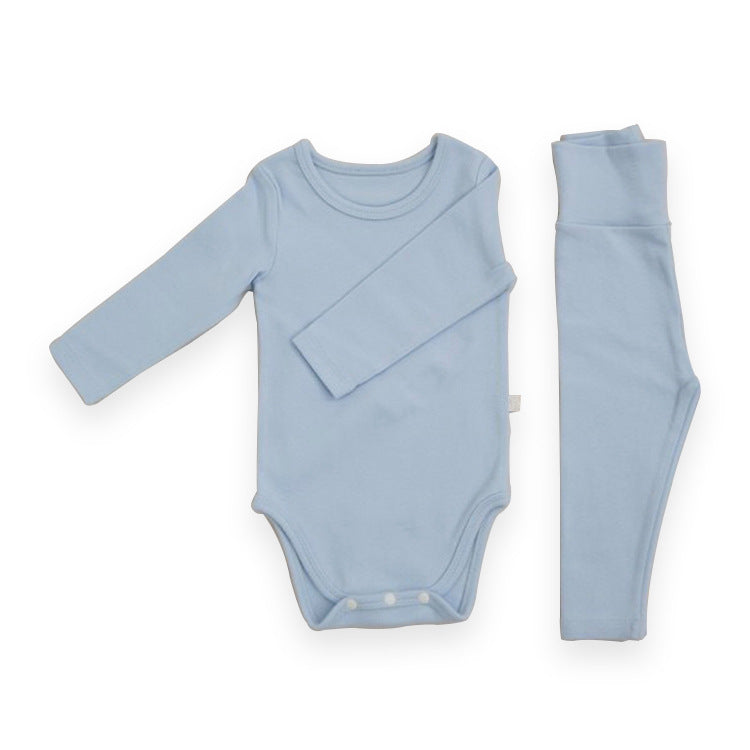 Baby Romper Spring and Autumn a High-Waist Belly Protection Pants Set Baby Spring and Autumn Triangle Romper Bodysuit Jumpsuit