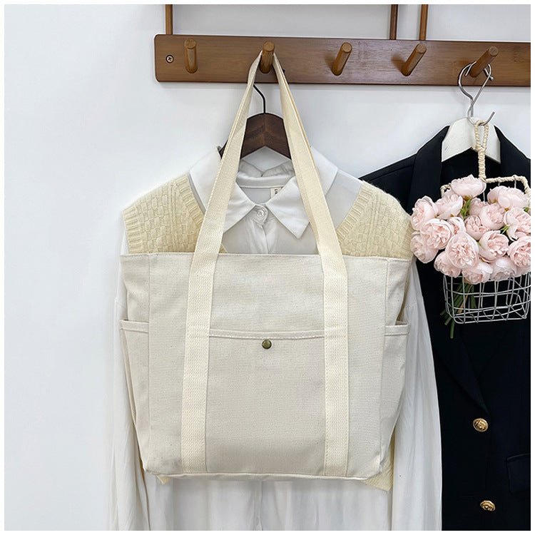 Large Capacity Tote Canvas Bag for Work and Going out Good-looking Commuter's All-Matching Art Student Book One Shoulder Bag Bag