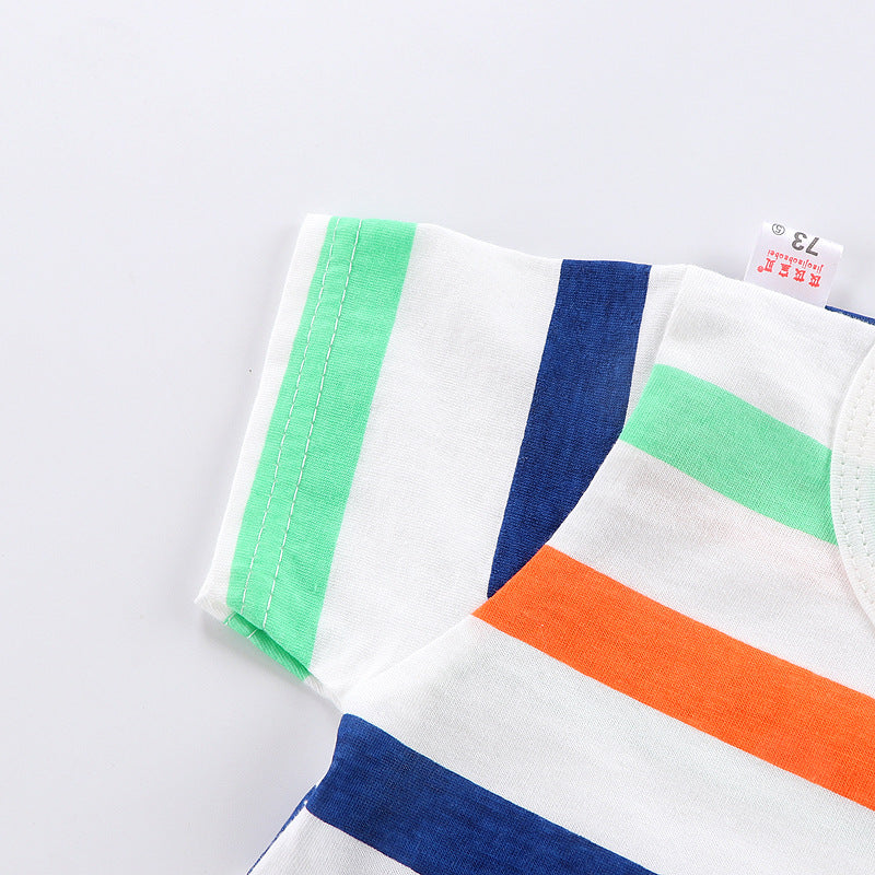 Spring and Summer New Baby Short Sleeve Romper Summer Spring Autumn Thin Newborn Romper a Newborn Short Sleeve Romper A Class