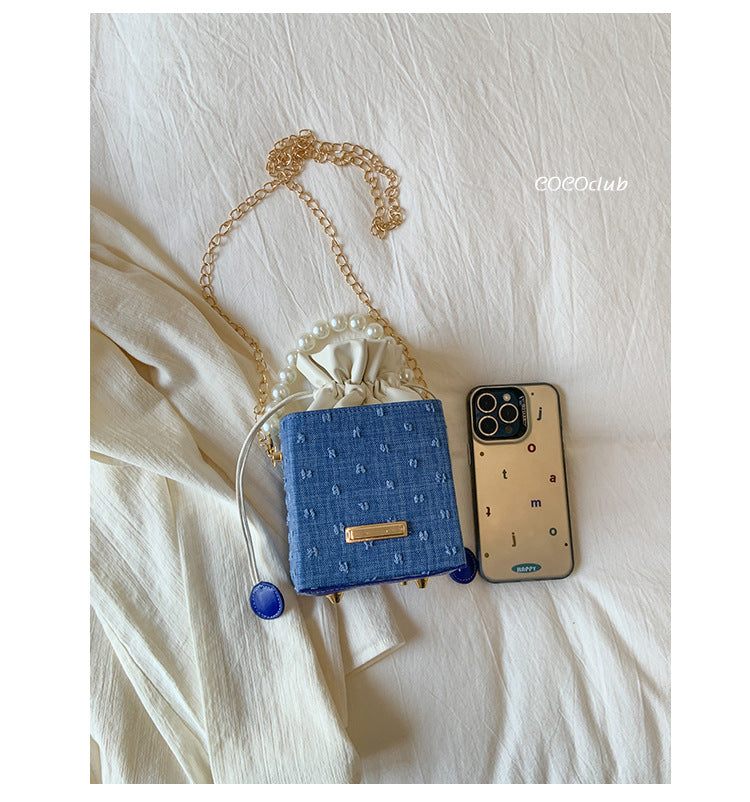Autumn Small Bag2025New Trendy Fashionable Versatile Pearl Handbag High-Quality Texture Crossbody Bag