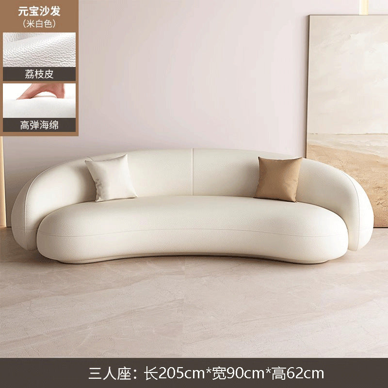 Cream Style Sofa for Small Living Rooms, Light Luxury Beauty Salon Reception, Clothing Store Rest Area, Lamb Wool Fabric Home Furniture