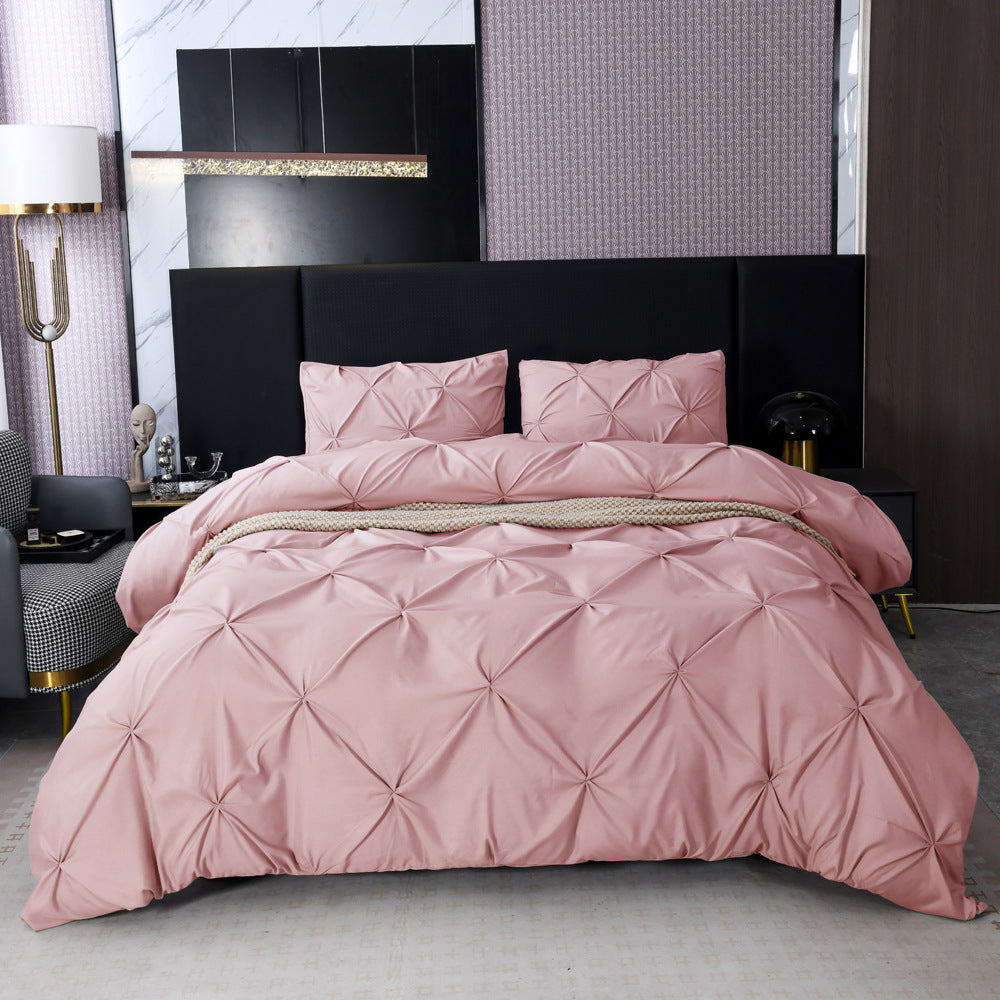3pcs/set 7In-stock colors AliExpress Amazon ebay Handcrafted Solid Color Duvet Cover Three-Piece Set USA