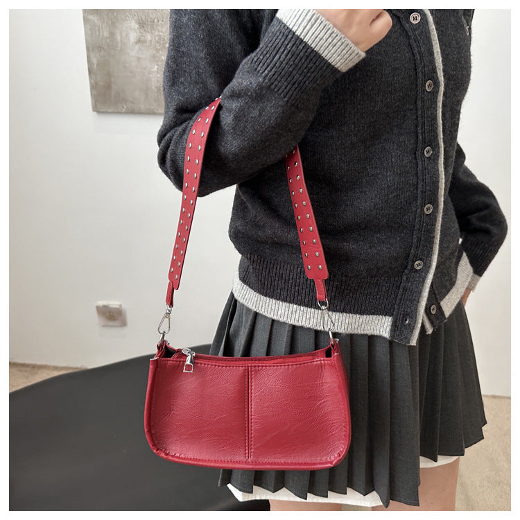 Crossbody Pouch2025Spring New Underarm Bag Niche Handbag Versatile Commuter Single Shoulder Underarm Rivet Women's Bag