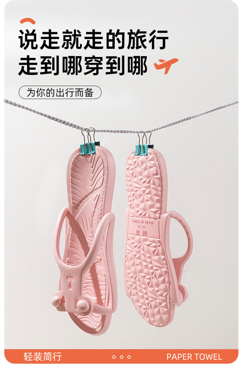Foldable Travel Slippers for Women, Hotel Business Trip, Home Bathroom, Couple's One-Word Slippers, Portable Travel Slippers for Men
