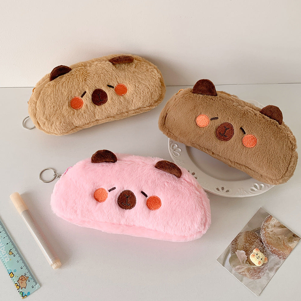 Back-to-School Season Cartoon New Small Animal Shaped Plush Pencil Case Student Stationery Storage Bag Children's Gift Pencil Case http://detail.1688.com/offer/965587364353.html