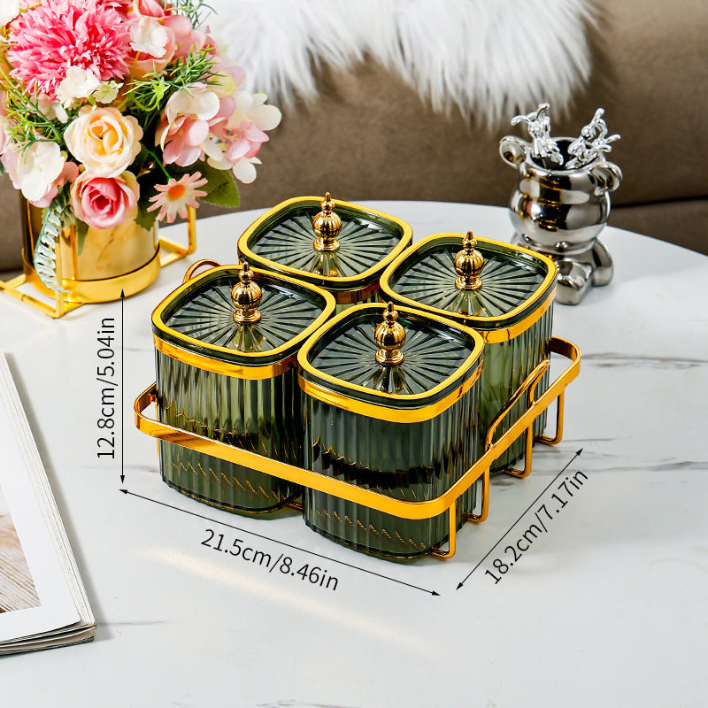 Light Luxury Sealed Box Household Kitchen Wall-Mounted Salt and MSG Storage Jar Seasoning Spice Storage Special Sealed Combination Set