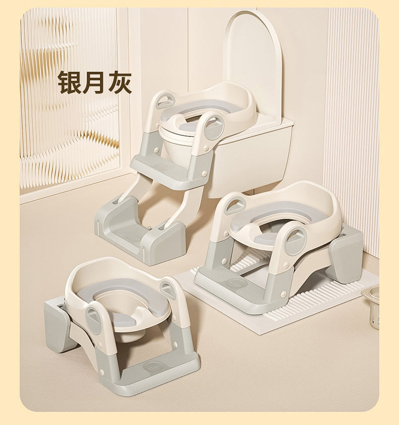 【Same Low Price】Children's Toilet Step Ladder Foldable Baby Potty Training Aid Boys and Girls Infant Handrail Toilet Step Ladder