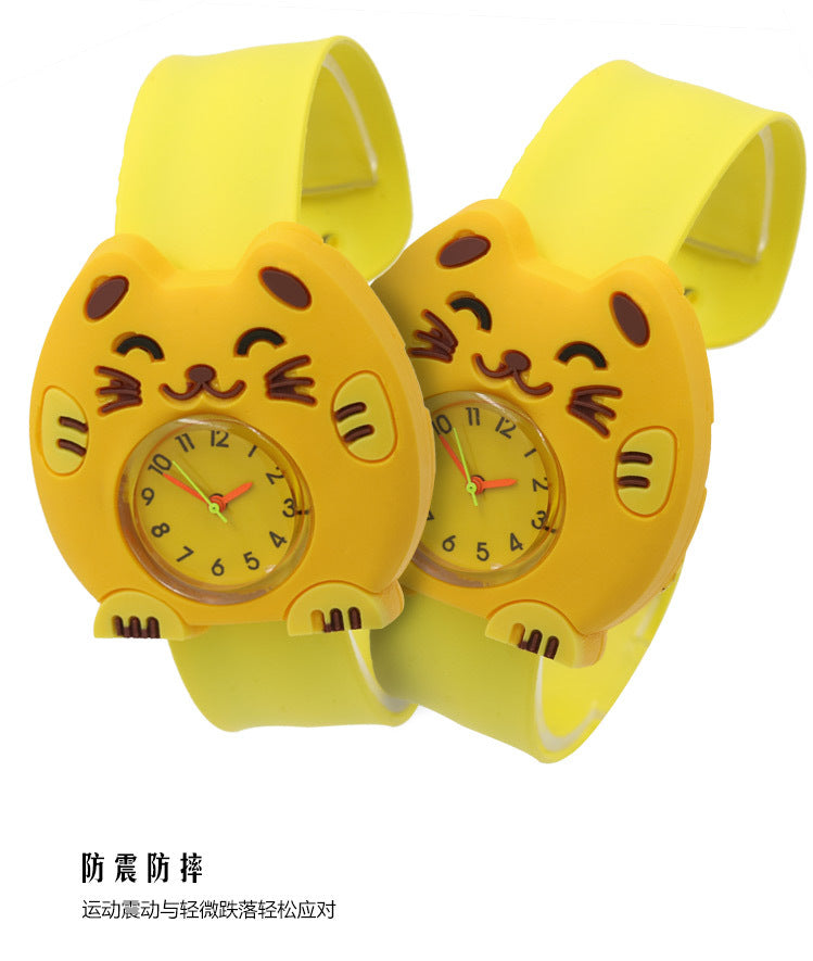 Children's Watch Cartoon Pat Watch Kindergarten Elementary School Silicone Toy Pat Circle Anime Peppa Pig Electronic Watch