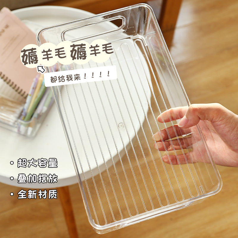 Desktop Storage Box Acrylic Transparent Box Snacks Skincare Miscellaneous Basket Desktop Cosmetic Rack Organizer