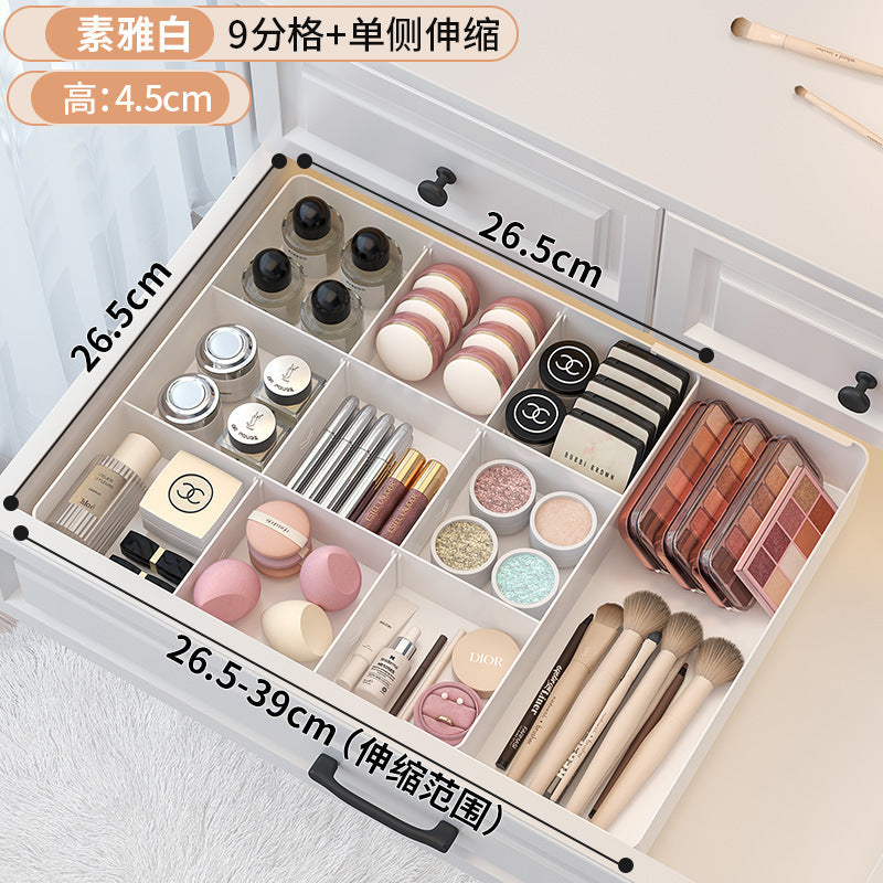 Drawer Divider Storage Box Expandable Dressing Table Cosmetics Kitchen Tableware Desktop Miscellaneous Organizer Box