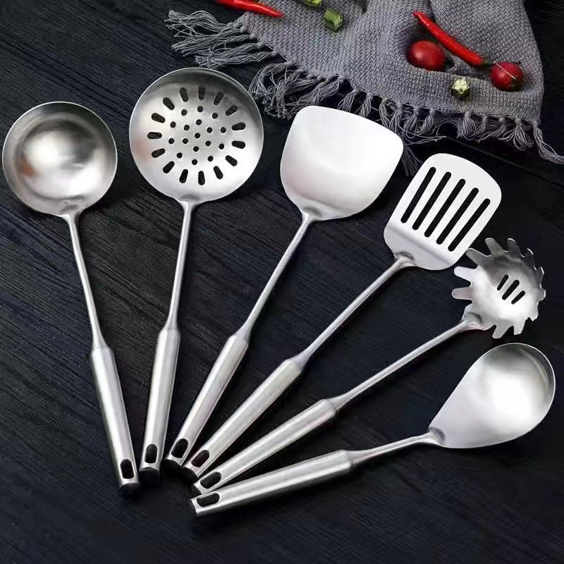 Thickened304Stainless Steel Spatula Set Cooking Spatula Kitchen Supplies Household Stirring Spoon Soup Spoon Colander Wholesale