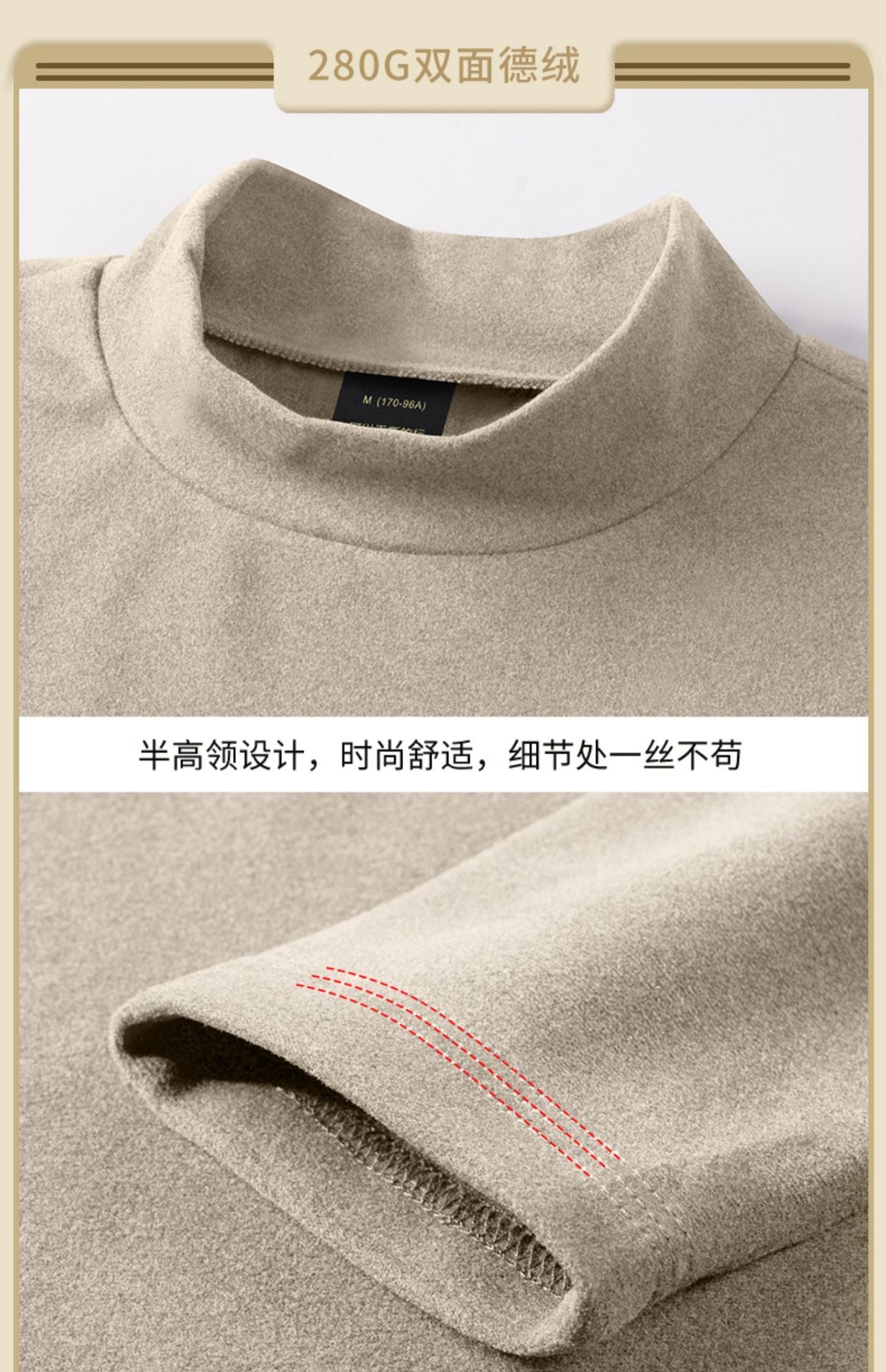 50Modal Long Sleeve t Men's High Neck Thermal Base Layer Shirt2025Fall and winter Inner Layer Fleece-Lined Warm Top