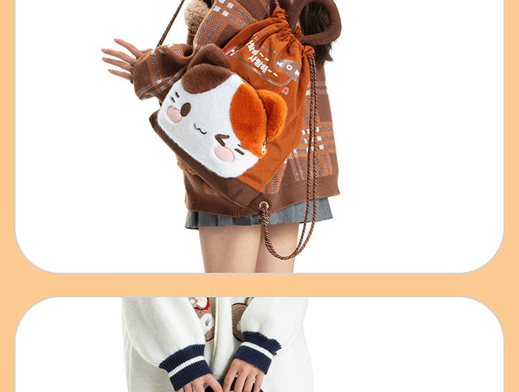 Mousse Rabbit Cartoon Backpack Drawstring Lightweight Plush Backpack Girly Heart Ugly Cute School Bag Cross-Border Foreign Trade Cloth Bag http://detail.1688.com/offer/964264265508.html
