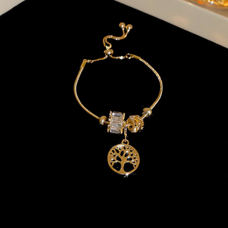 Zircon Star Pig Nose Double Layer Bracelet Niche Light Luxury High-end Versatile Fashion Commuting Vintage Jewelry