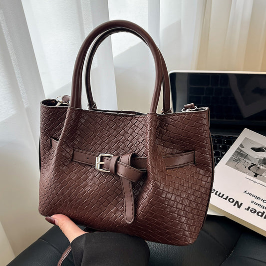 Korean style Niche Sweet Girl Handbag2025New high-end vegetable basket woven bag single shoulder crossbody bag