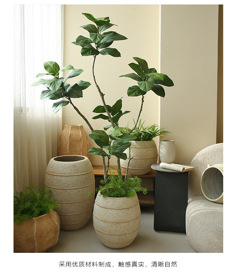 Silent Wind Cement Vase Flower Pot Indoor Living Room Desktop Decoration Entrance TV Cabinet Homestay Soft Decoration Flower Arrangement Ornament