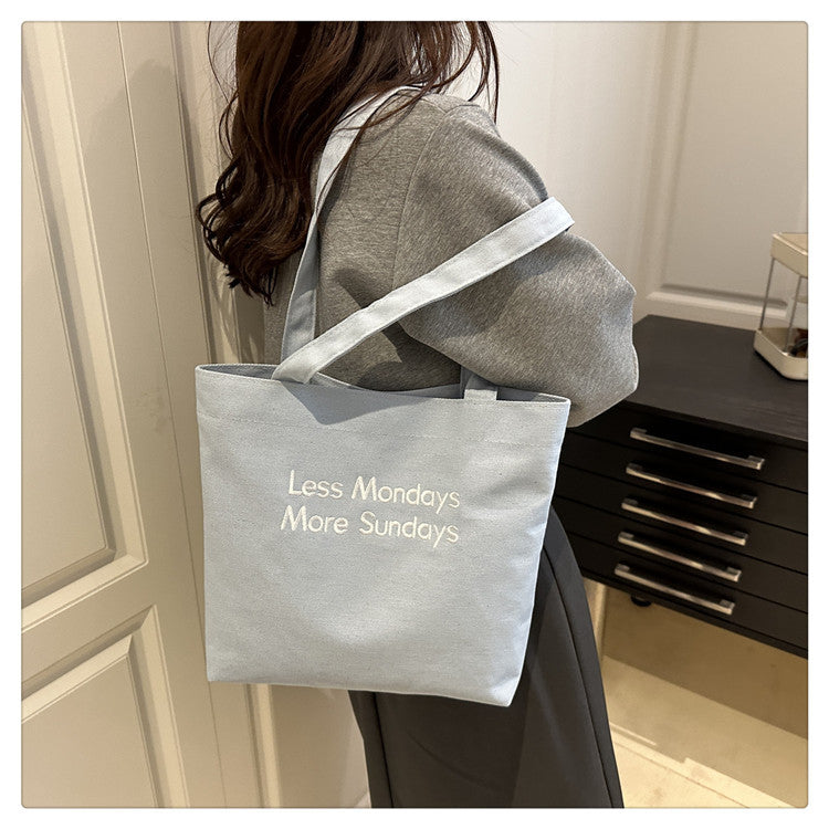 Vintage American Style Canvas Bag ins Large Capacity Student Commuter Artistic Single Shoulder Bag for Class Tote Bag for Women