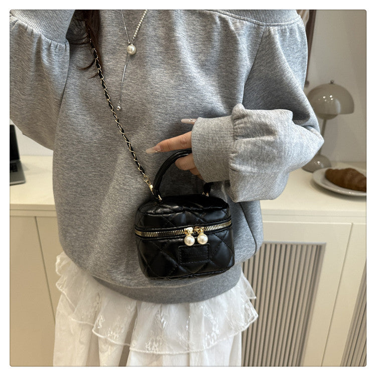 Women's Spring Summer Bag2025New Diamond Chain Bag High-End Fashionable Crossbody Bag Versatile Handheld Small Square Bag