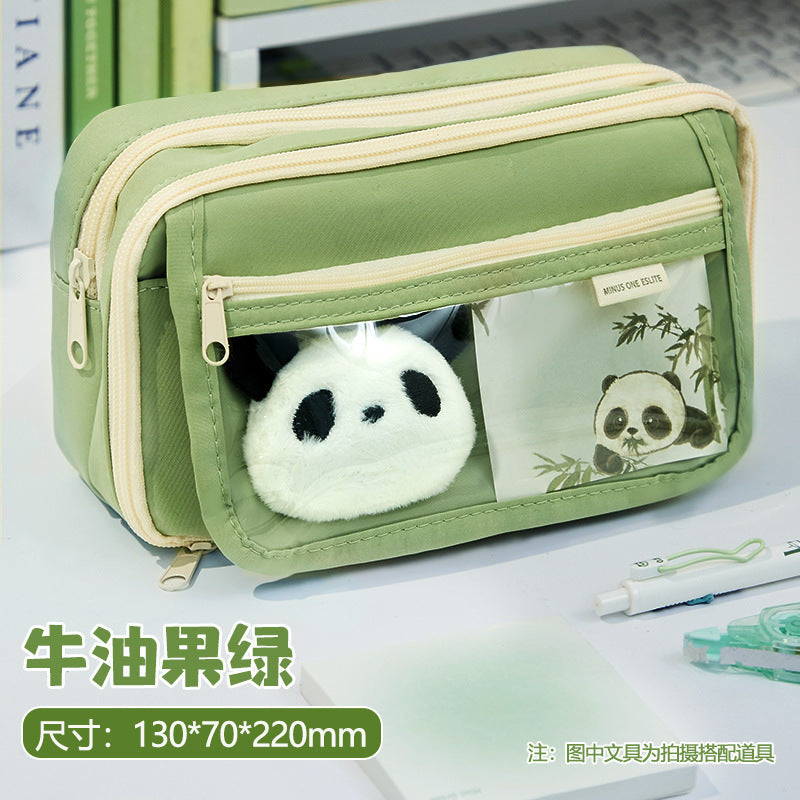 Large Capacity Pencil Case Kawaii Canvas Pencilcase School