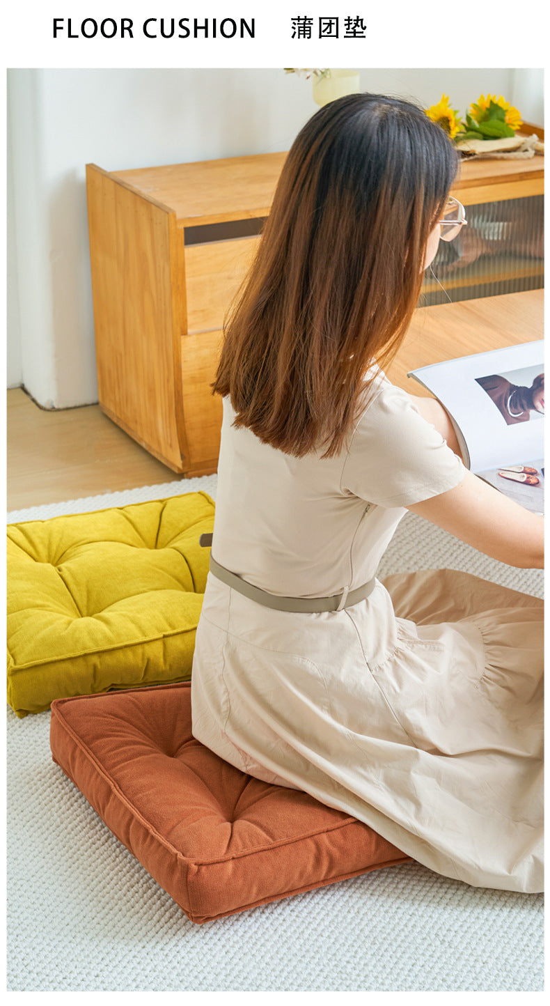 Northern Europe ins Solid Color Cushion Office Chenille Thickened Chair Pad Bedroom Bay Window Cushion Tatami Futon