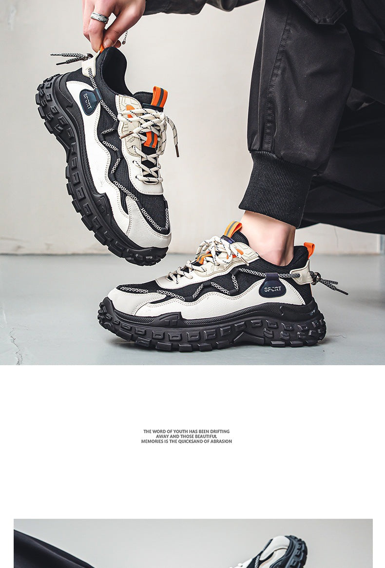 Hot-Selling Men's Shoes Spring Summer Breathable Mesh Shoes Versatile Men's Sports Sneakers Casual Running Thick-Soled Tire Dad Shoes