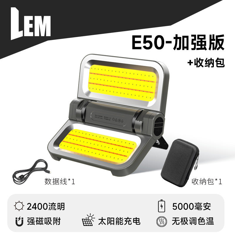 LEM Outdoor Camping Lantern Rechargeable Long Battery Life Solar Emergency Light Home Power Outage Backup Magic Lighting Lamp