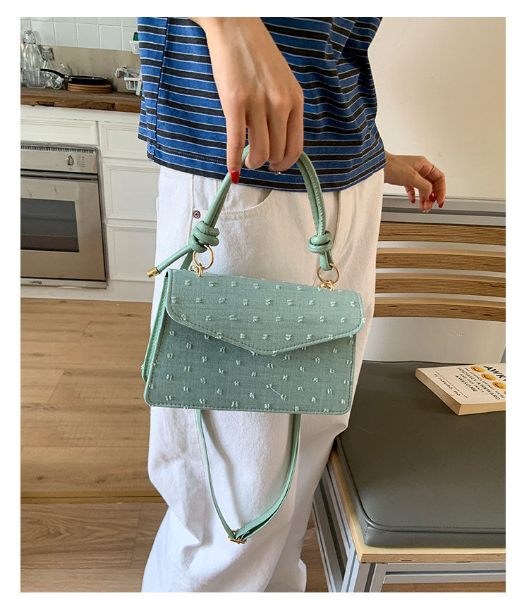 Simple Solid Color Trendy Fashionable Handbag2025Summer New Casual Elegant Single Shoulder Crossbody Small Square Bag for Women