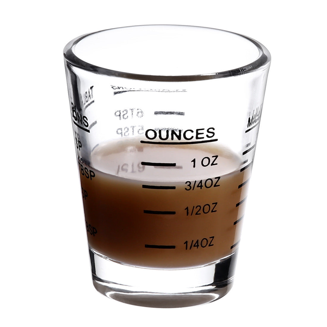 Wholesale Glass Small Round Cup Espresso Cup Double Measurement Baking Coffee Extraction Cup Thickened Liquor Cup Ounce Cup