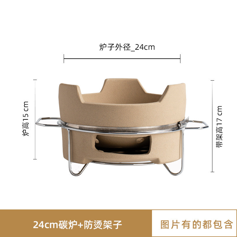 Traditional Edge-Burning Stove Charcoal Stove Clay Pot Commercial Cantonese Style Charcoal Stove Hot Pot Outdoor Surrounding Stove Tea Brewing Barbecue Hong Kong Style Clay Stove