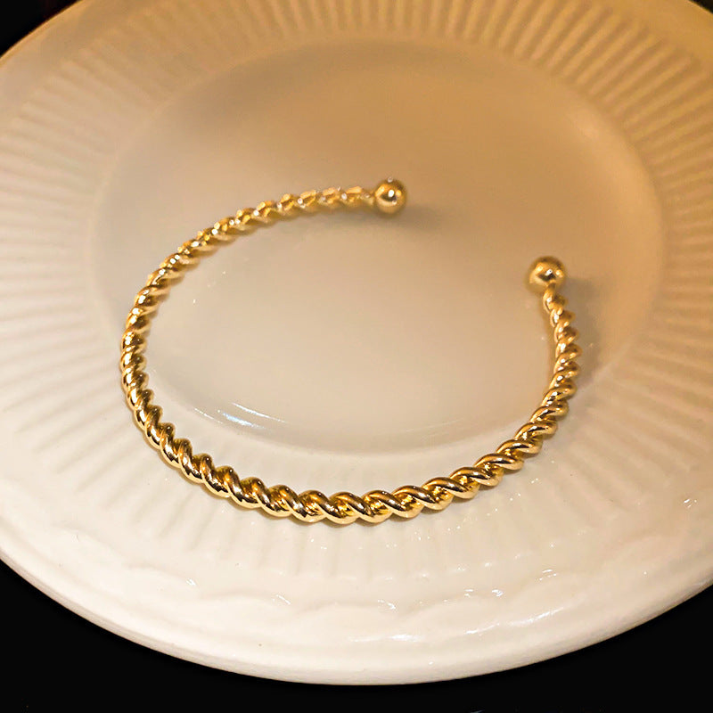 Baroque Pearl Wrap Open Bracelet Fashionable Light Luxury Elegant High-end Bracelet New Style Hand Jewelry Wholesale