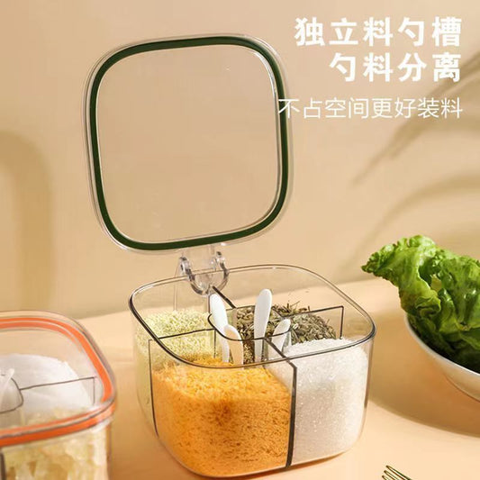 Seasoning Box Household Kitchen Seasoning Jar Combination Set Integrated Multi-Grid Salt Msg Pepper Storage Seasoning Seasoning Bottle