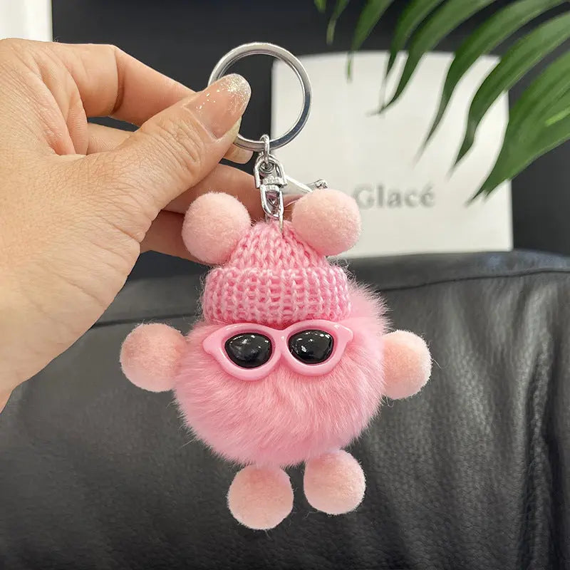 Rex Rabbit Fur Small Coal Ball Keychain Small Pendant Big Eyed Cartoon Plush Backpack Pendant High-end Small Gift http://detail.1688.com/offer/969101839202.html