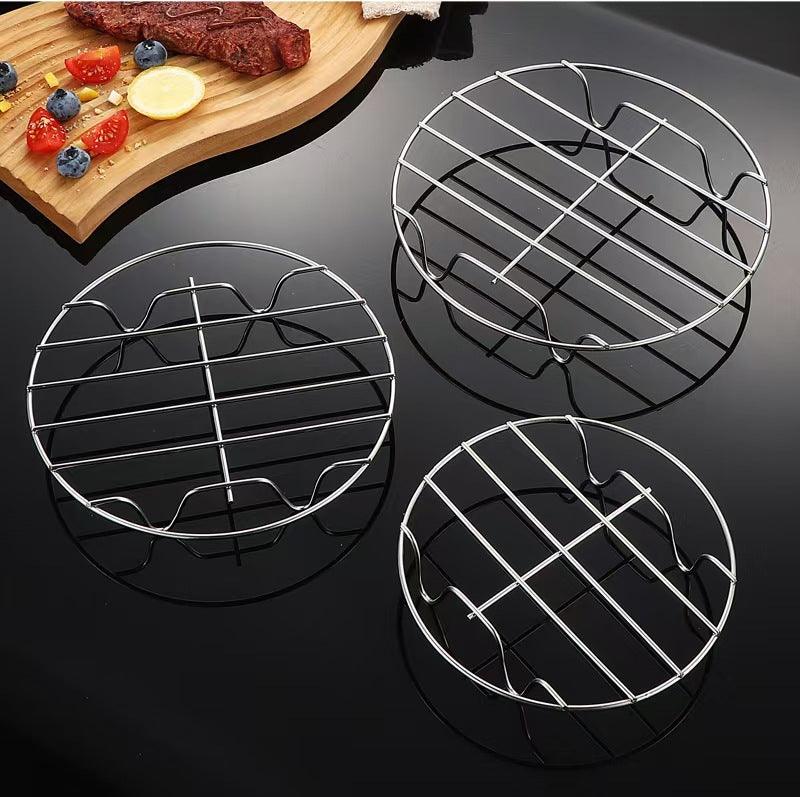 Stainless Steel Steaming Rack Kitchen Household Cooking Steaming Dish Rack Four-Legged Heat and Water Insulation Steaming Rack with Compartments304Steam Tray Steam Rack